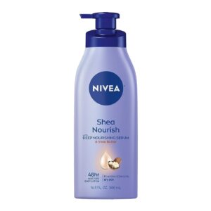 NIVEA Shea Nourish Body Lotion, Dry Skin Lotion with Shea Butter,16.9 Fl Oz
