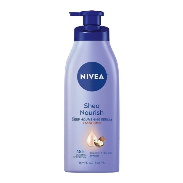 NIVEA Shea Nourish Body Lotion, Dry Skin Lotion with Shea Butter,16.9 Fl Oz