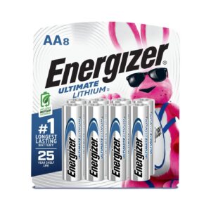 Energizer AA Lithium Batteries, World's Longest Lasting Double A Battery, Ultimate Lithium - 8 Battery Count