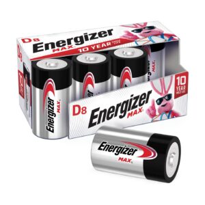 Energizer Max D Batteries, Premium Alkaline D Cell Batteries - 8 Battery Count