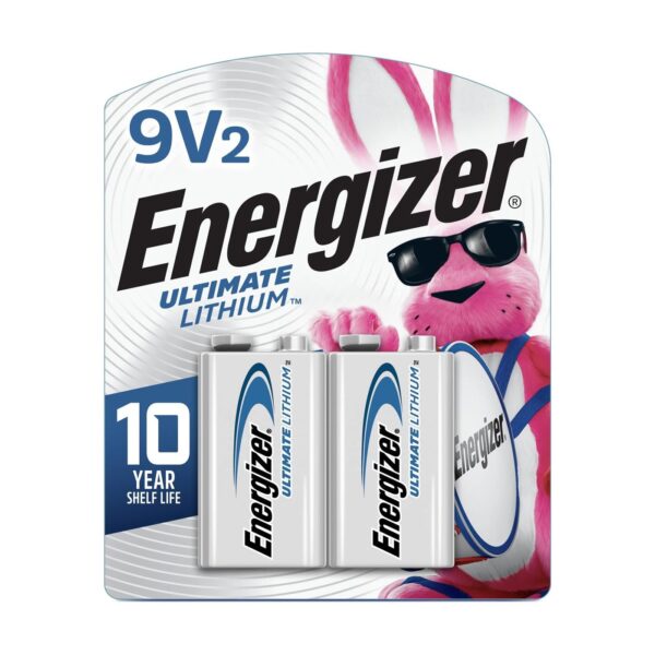 Energizer 9V Batteries, Ultimate Lithium, Original Version - 2 Count