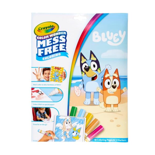 Crayola Bluey Color Wonder, 18 Bluey Coloring Pages, Mess Free Coloring for Toddlers
