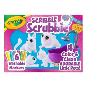 Crayola Scribble Scrubbie Pets Tub Set, Washable Pet Care Toy, Animal Toys for Girls & Boys