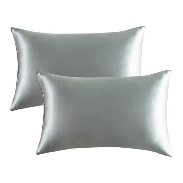 Bedsure Satin Pillowcase for Hair and Skin Queen -Graany Grey Pillowcase 2 Pack 20x30 inches