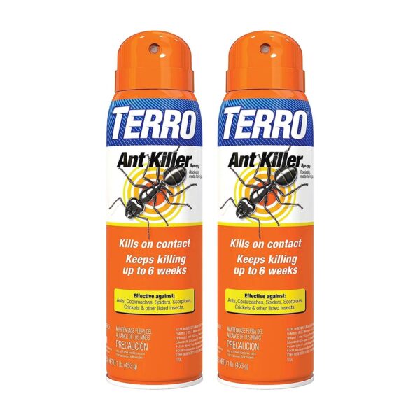 TERRO T401SR Indoor and Outdoor Ant Killer Aerosol Spray 2 Pack (32 Oz)