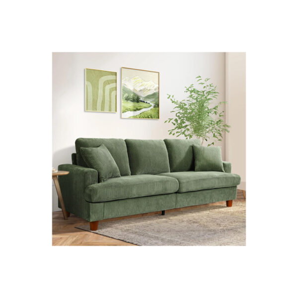 87" Corduroy Sofa,3 Seater Sofa with Extra Deep Seats